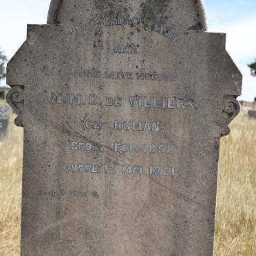 VILLIERS M.M.C., de nee HUMAN 1851-1921