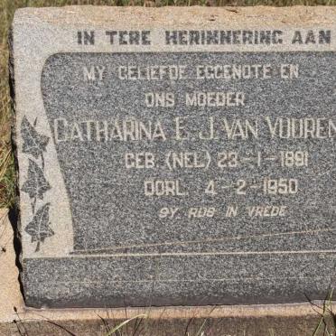 VUUREN Catharina E.J., van nee NEL 1891-1950