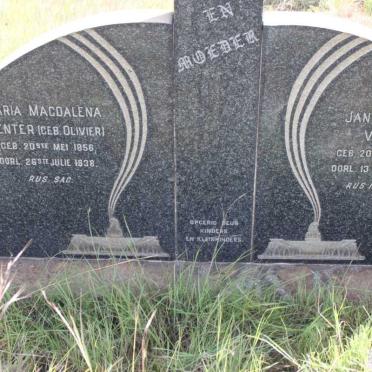 VENTER Jan Adriaan 1852-1942 &amp; Maria Magdalena OLIVIER 1856-1938