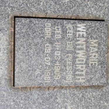 WENTWORTH Marie nee DU PLESSIS 1909-1981