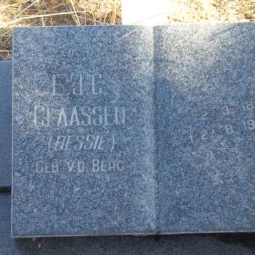 CLAASSEN E.J.C.  nee V.D. BERG 1891-1984