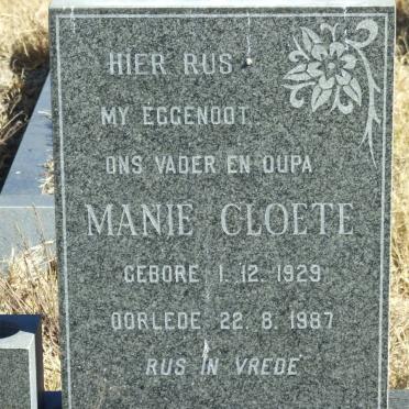 CLOETE Manie 1929-1987