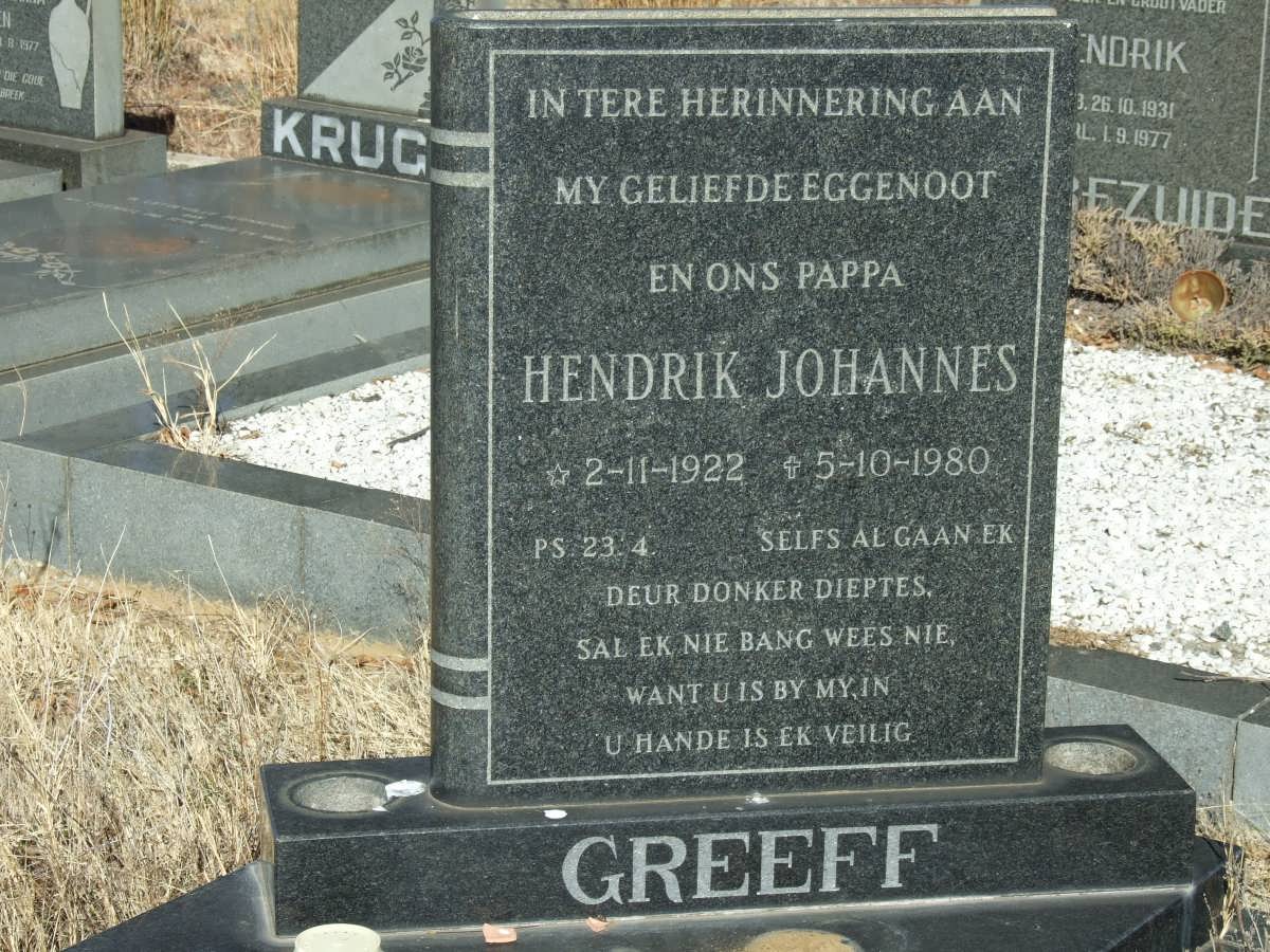 GREEFF Hendrik Johannes 1922-1980