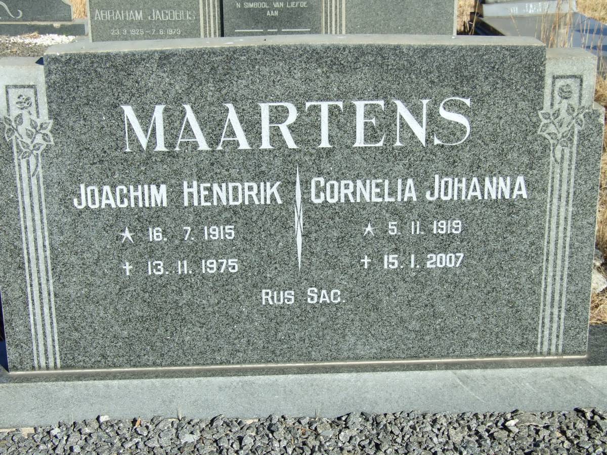 MAARTENS Joachim Hendrik 1915-1975 &amp; Cornelia Johanna 1919-2007