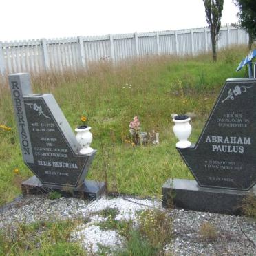 ROBERTSON Abraham Paulus 1928-2005 &amp; Ellie Hendrina 1929-1999
