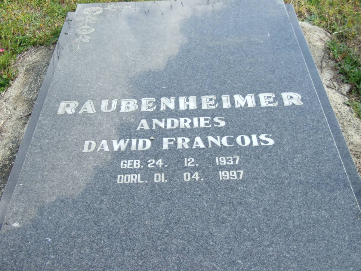 RAUBENHEIMER Andries Dawid Francois 1937-1997