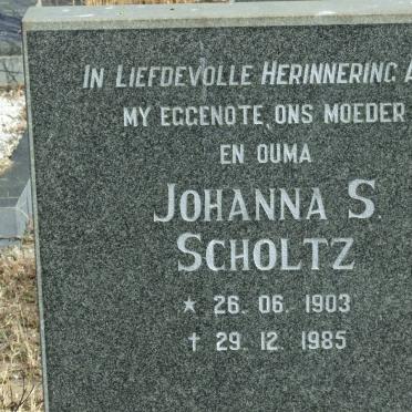 SCHOLTZ Johanna S. 1903-1985