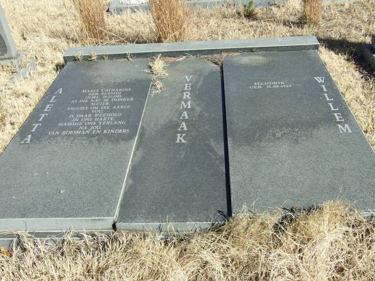 VERMAAK Willem 1929- &amp; Aletta Maria Catharina 1932-1985