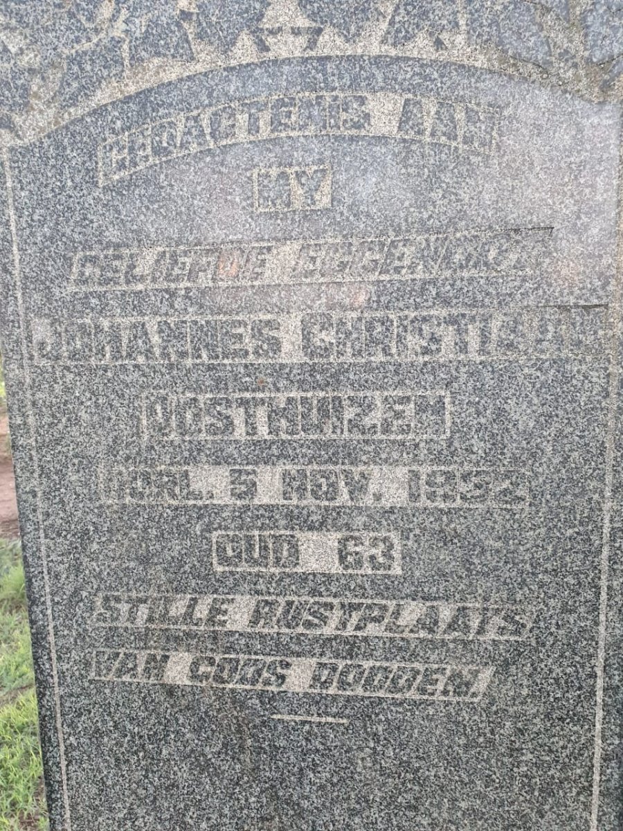 OOSTHUIZEN Johannes Christiaan -1932