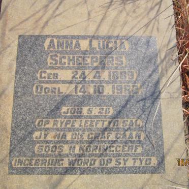 SCHEEPERS Anna Lucia 1889-1982