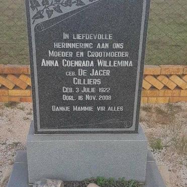 CILLIERS Anna Coenrada Willemina nee DE JAGER 1922-2008
