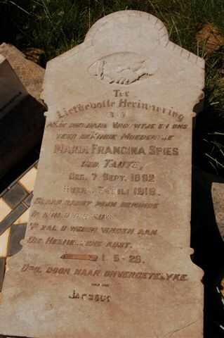 SPIES Maria Francina nee TAUTE 1892-1918