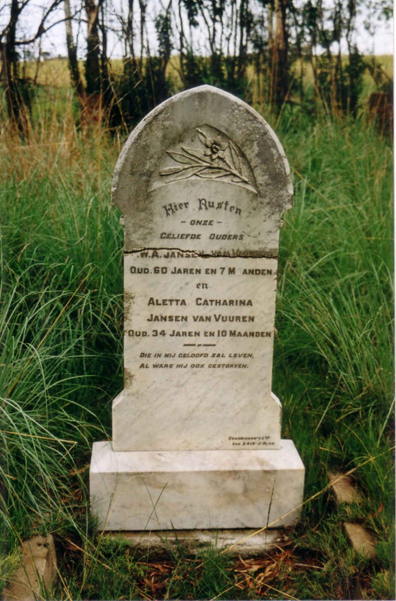 VUUREN P.W.A., Janse van &amp; Aletta Catharina