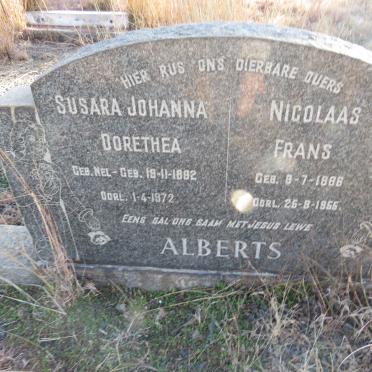 ALBERTS Nicolaas Frans 188?-1955 & Susara Johanna Dorethea 1882-1972