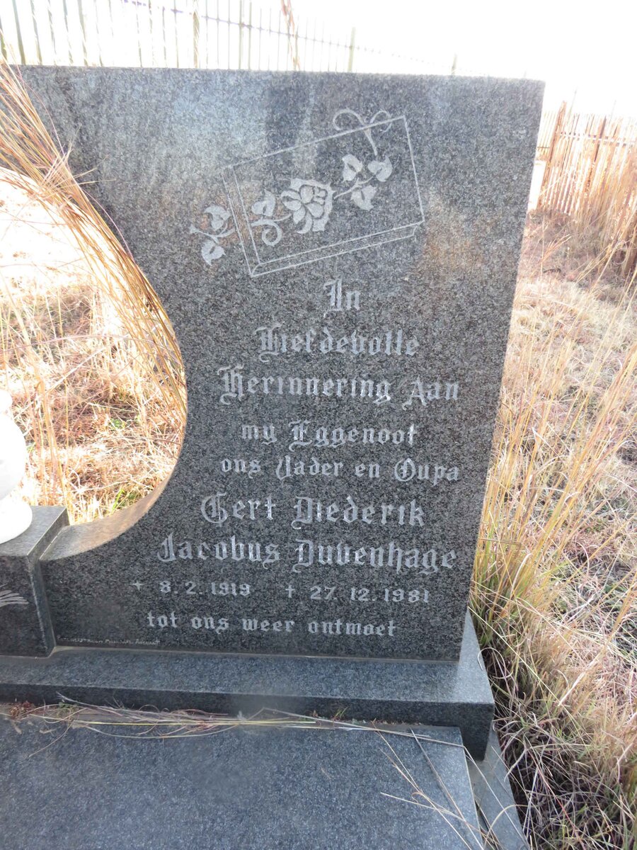DUVENHAGE Gert Diederik Jacobus 1919-1981