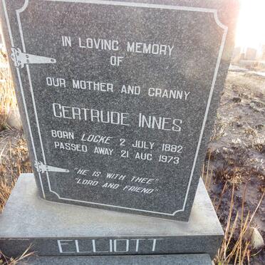 ELLIOTT Gertrude Innes nee LOCKE 1882-1973