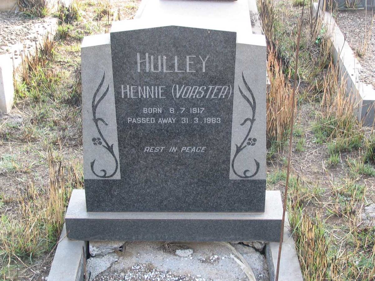 HULLEY Hennie nee VORSTER 1917-1983