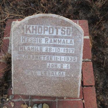 KHOPOTSO Hessie Rammala 1917-1935