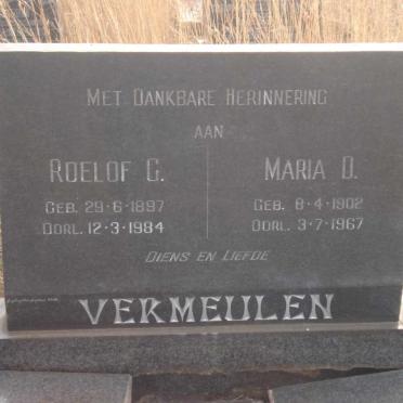 VERMEULEN Roelof G. 1897-1984 &amp; Maria D. 1902-1967