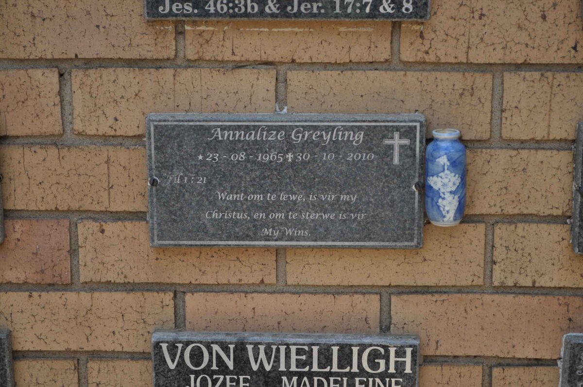 GREYLING Annalize 1965-2010