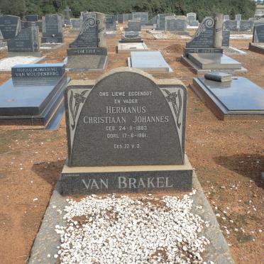 BRAKEL Hermanus Christiaan Johannes, van 1883-1961