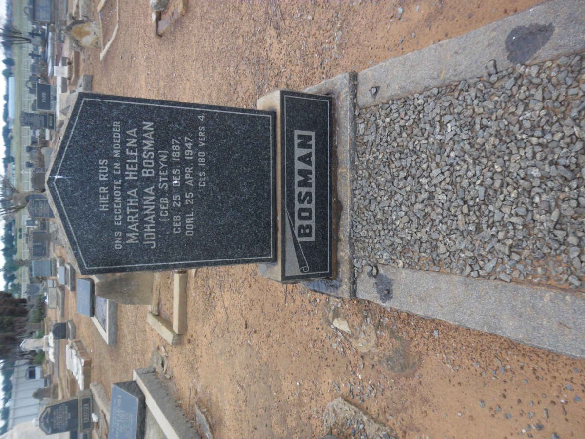 BOSMAN Martha Helena Johanna nee STEYN 1887-1947