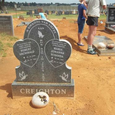 CREIGHTON Robert Archibald 1935-2013 &amp; Maria Johanna Susanna 1941-2007