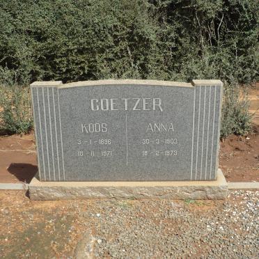 COETZER Koos 1896-1971 &amp; Anna 1903-1973