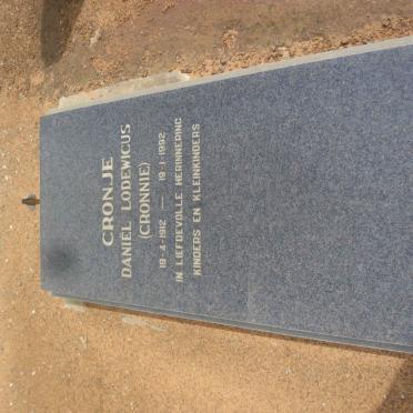 CRONJE Daniël Lodewicus 1912-1992