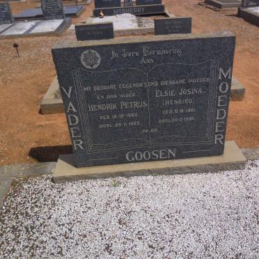 GOOSEN Hendrik Petrus 1893-1965 &amp; Elsie Josina HENRICO 1901-1996
