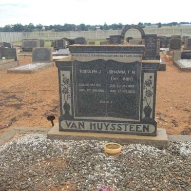 HUYSSTEEN Rudolph J., van 1881-1964 &amp; Johanna F.M. KOK 1882-1953