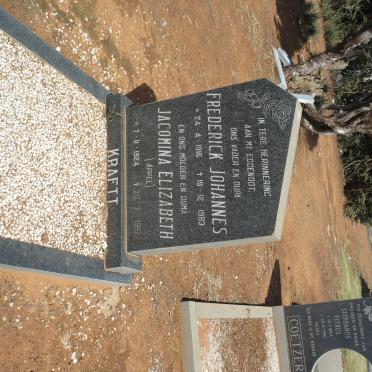 KRAFTT Frederick Johannes 1916-1983 &amp; Jacomina Elizabeth APPEL 1924-1992