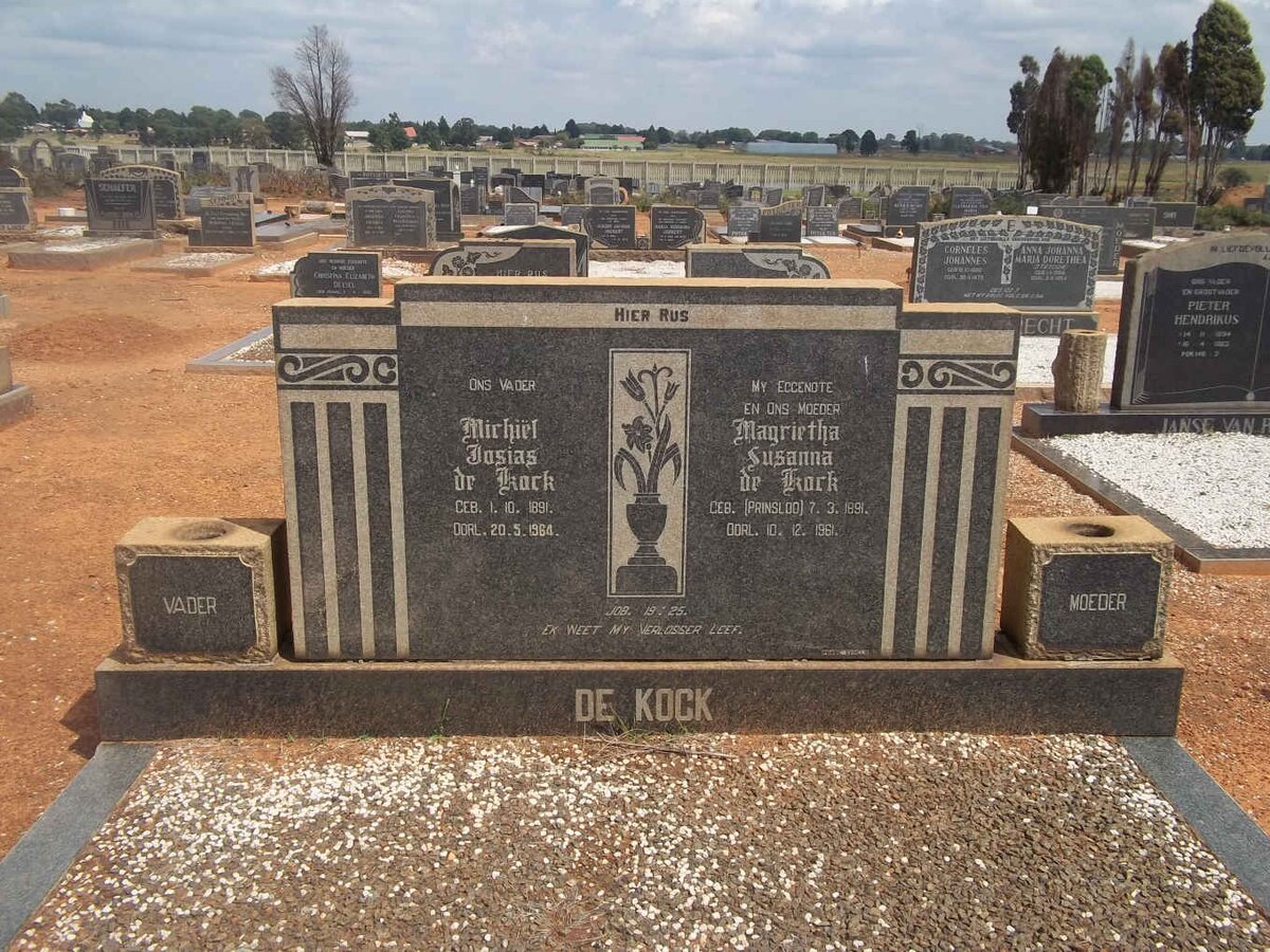 KOCK Michiël Josias, de 1891-1964 &amp; Magrietha Susanna PRINSLOO 1891-1961