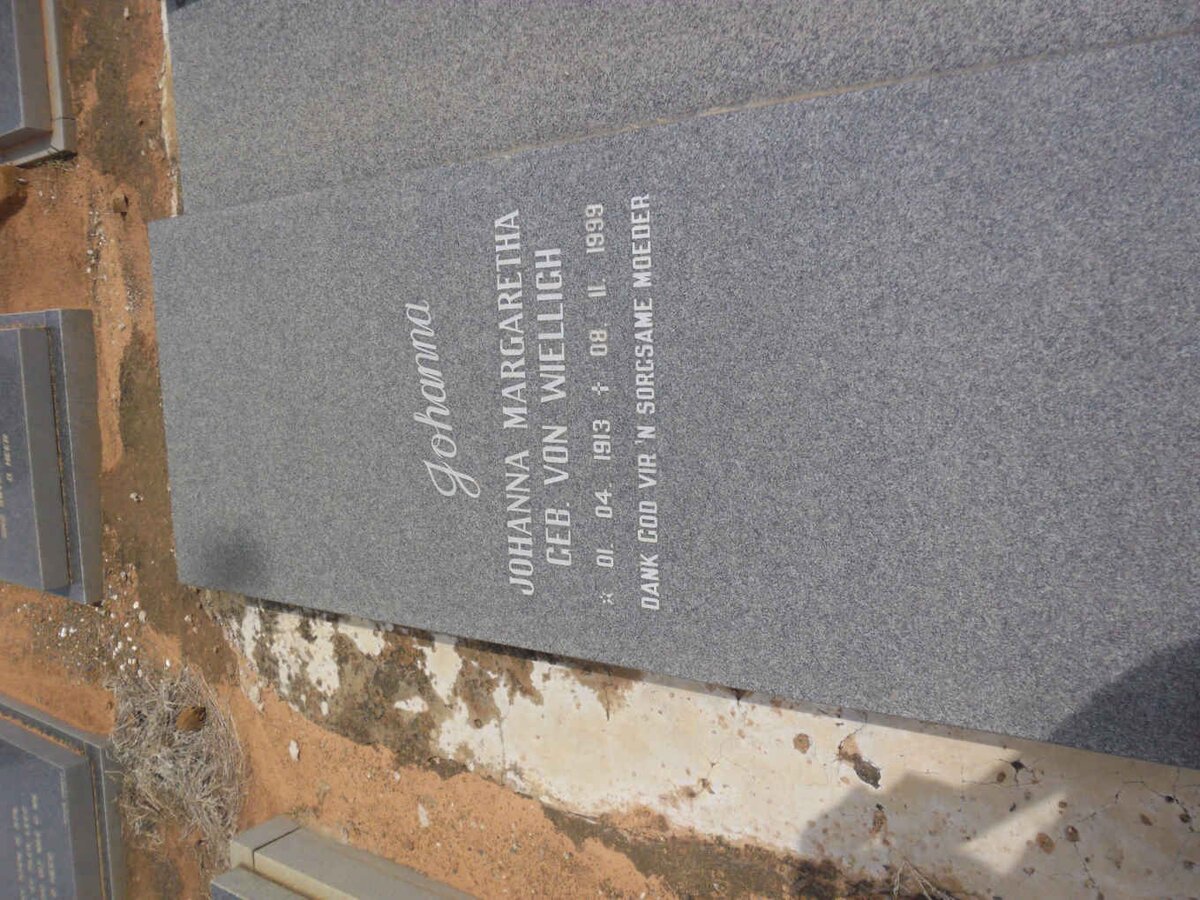 LOUW Johanna Margaretha nee VON WIELLIGH 1913-1999