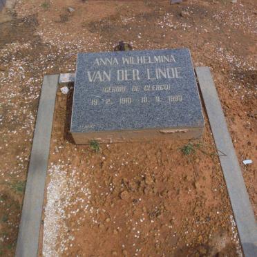 LINDE Anna Wilhelmina, van der nee DE CLERCQ 1910-1993
