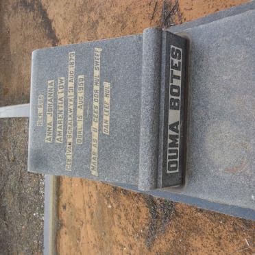 LOW Anna Johanna Amarentia nee VAN SCHALKWYK 1873-1950