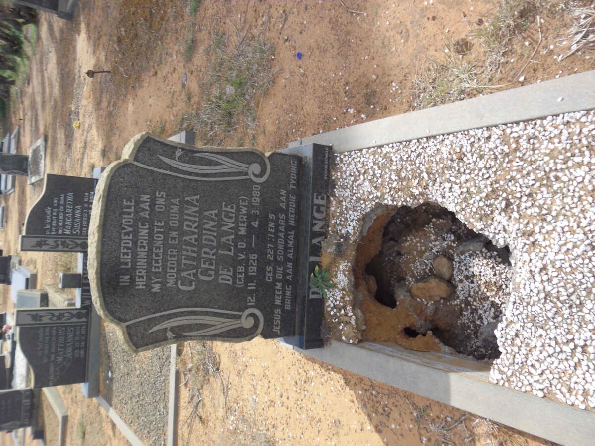 LANGE Catharina Gerdina, de nee V.D. MERWE 1926-1980