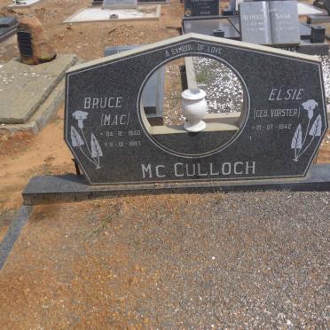 Mc CULLOCH Bruce 1940-1987 &amp; Elsie VORSTER 1942-