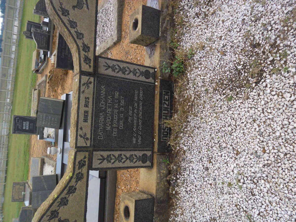 OOSTHUIZEN Catharina Johanna Margaretha nee KRUGER 1912-1957