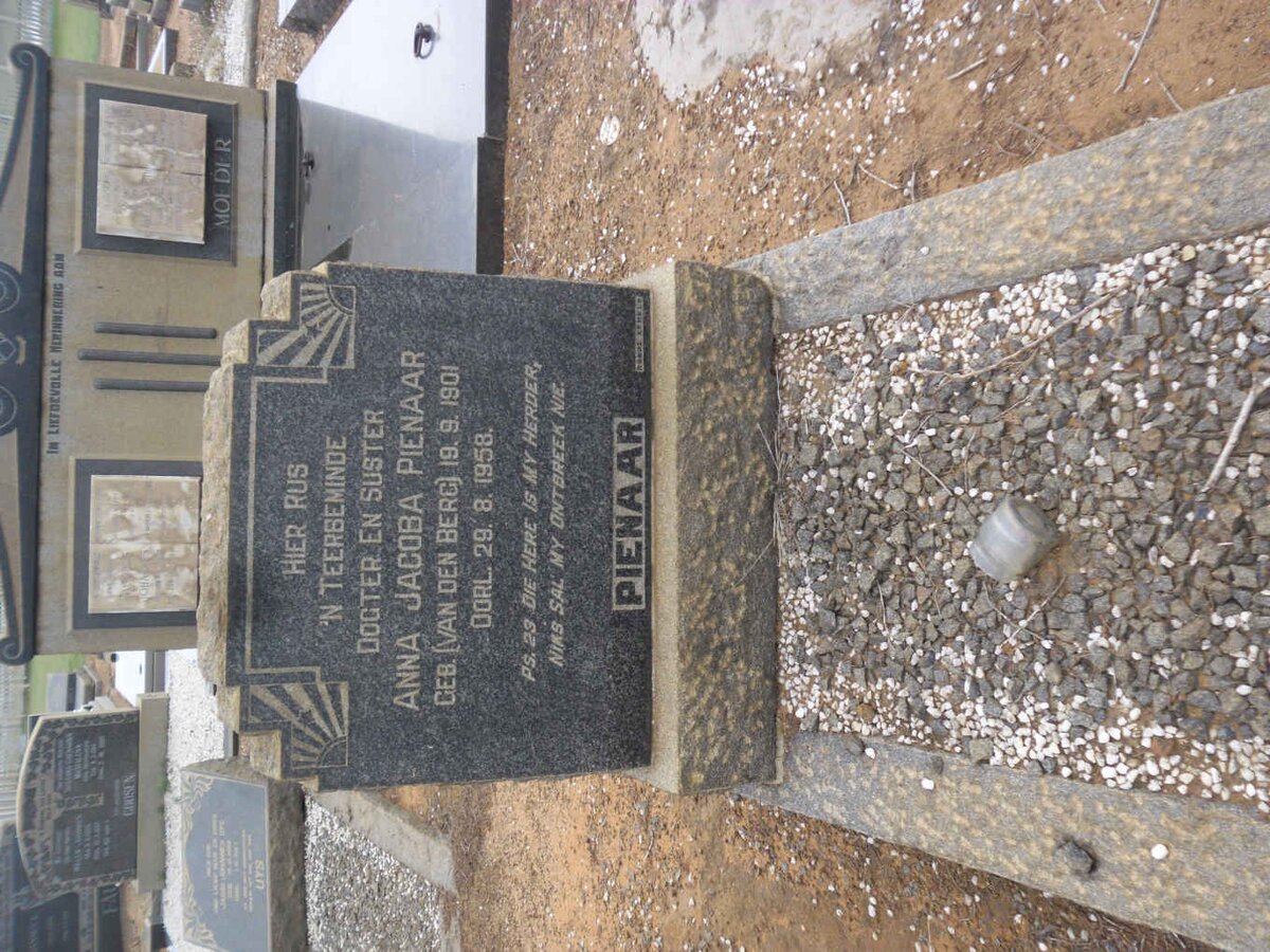 PIENAAR Anna Jacoba nee VAN DEN BERG 1901-1958