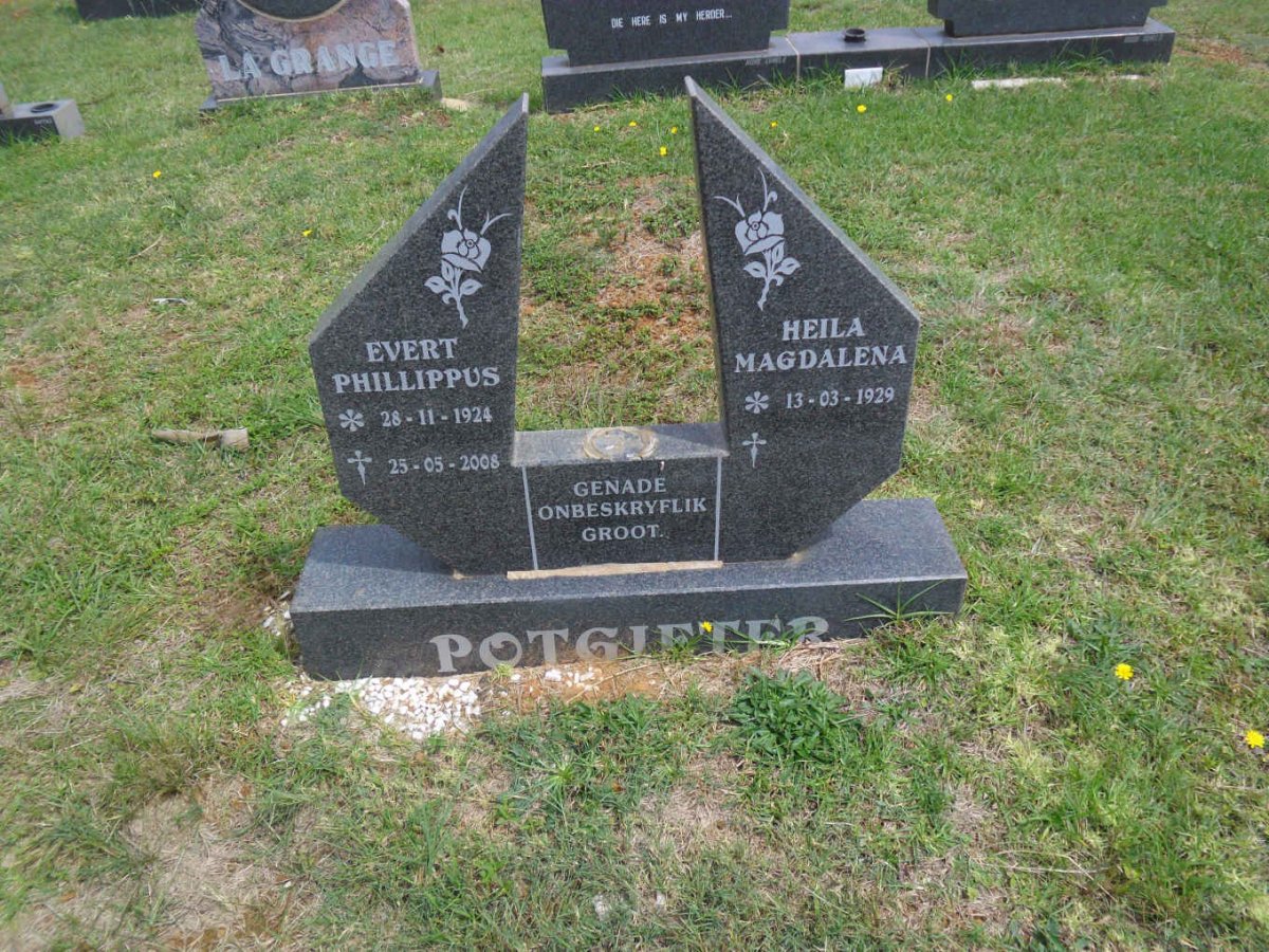 POTGIETER Evert Phillippus 1924-2008 &amp; Heila Magdalena 1929-
