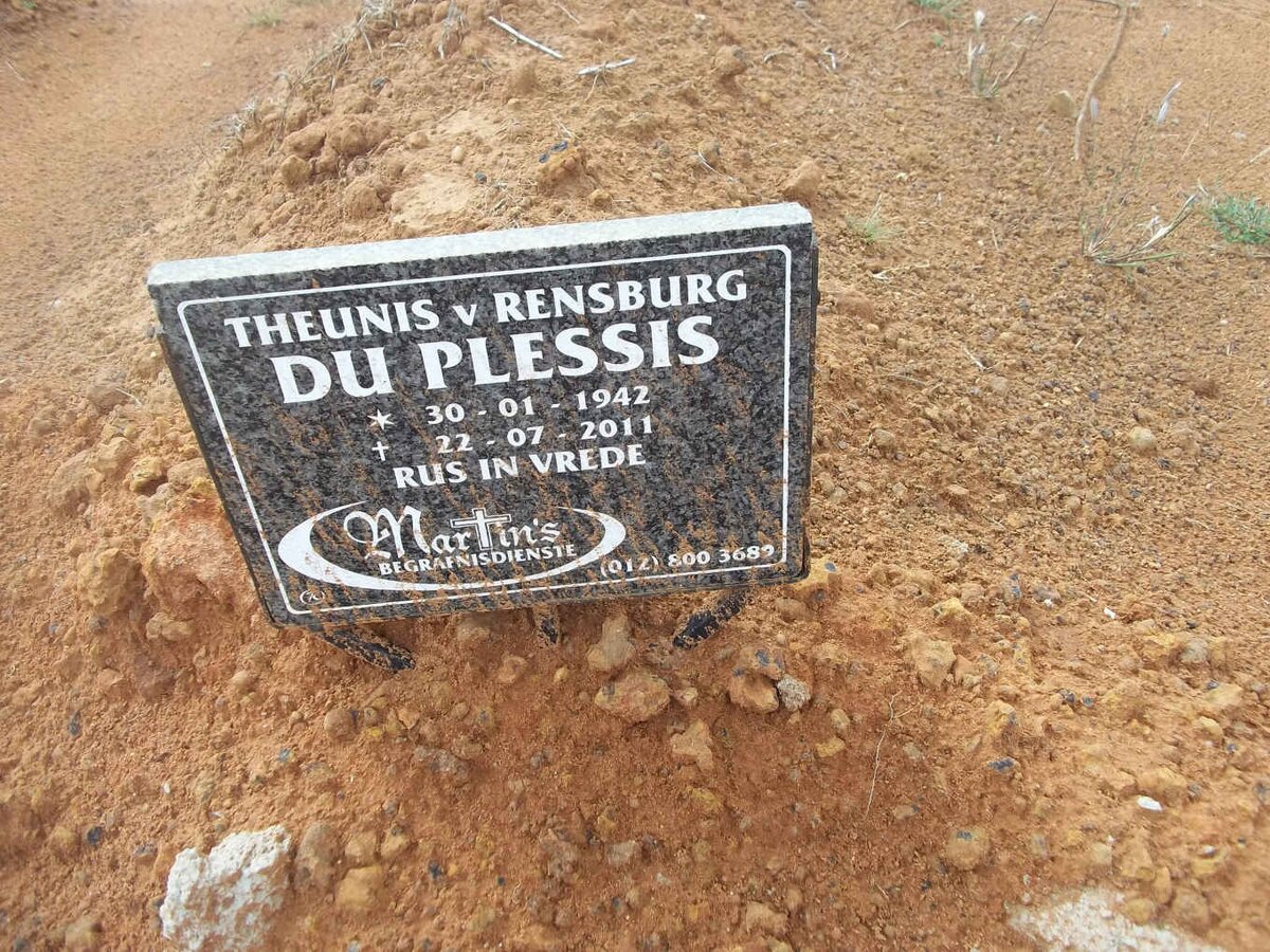 PLESSIS Theunis v. Rensburg, du 1942-2011
