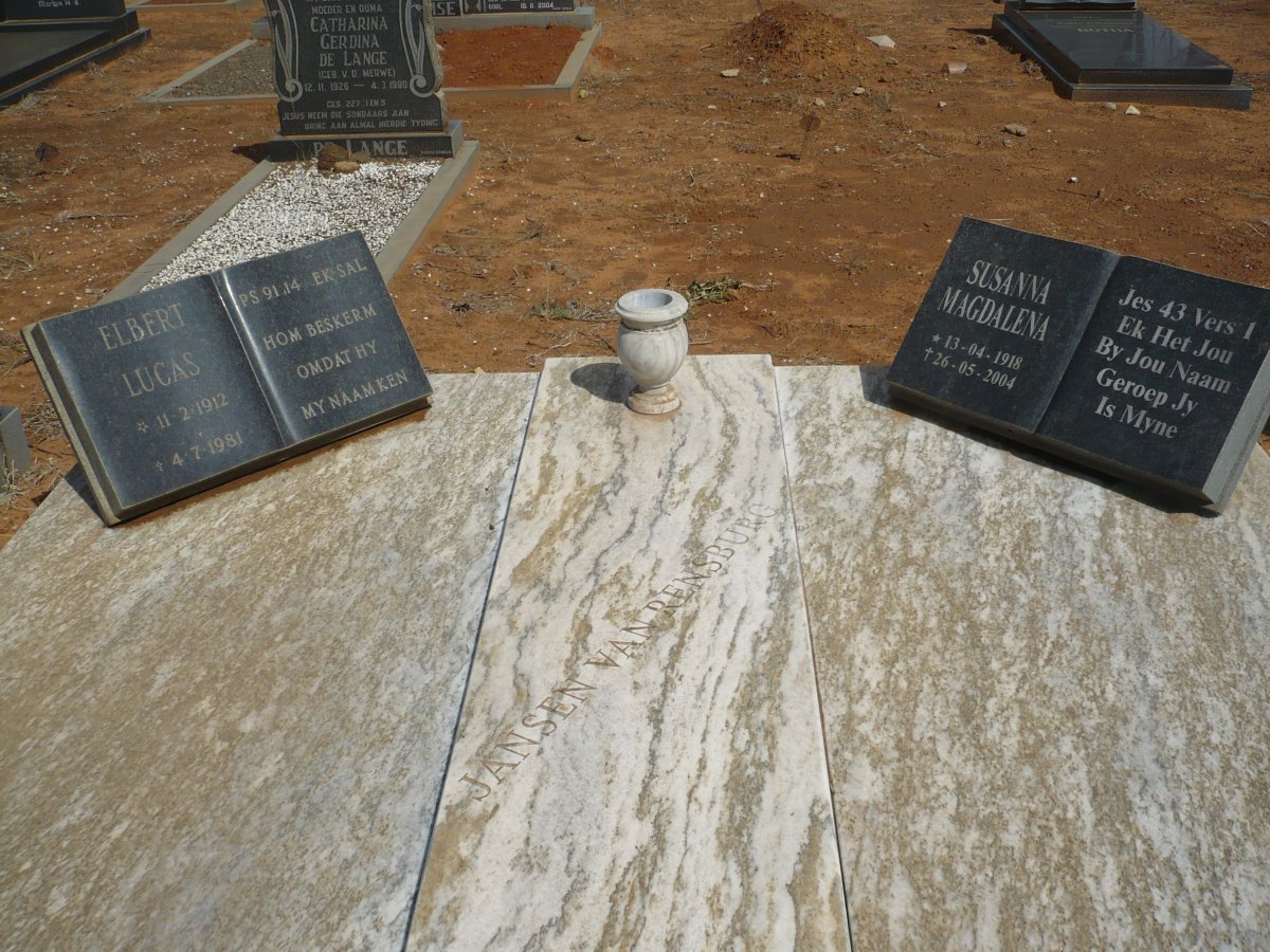 RENSBURG Elbert Lucas, Jansen van 1912-1981 &amp; Susanna Magdalena 1918-2004