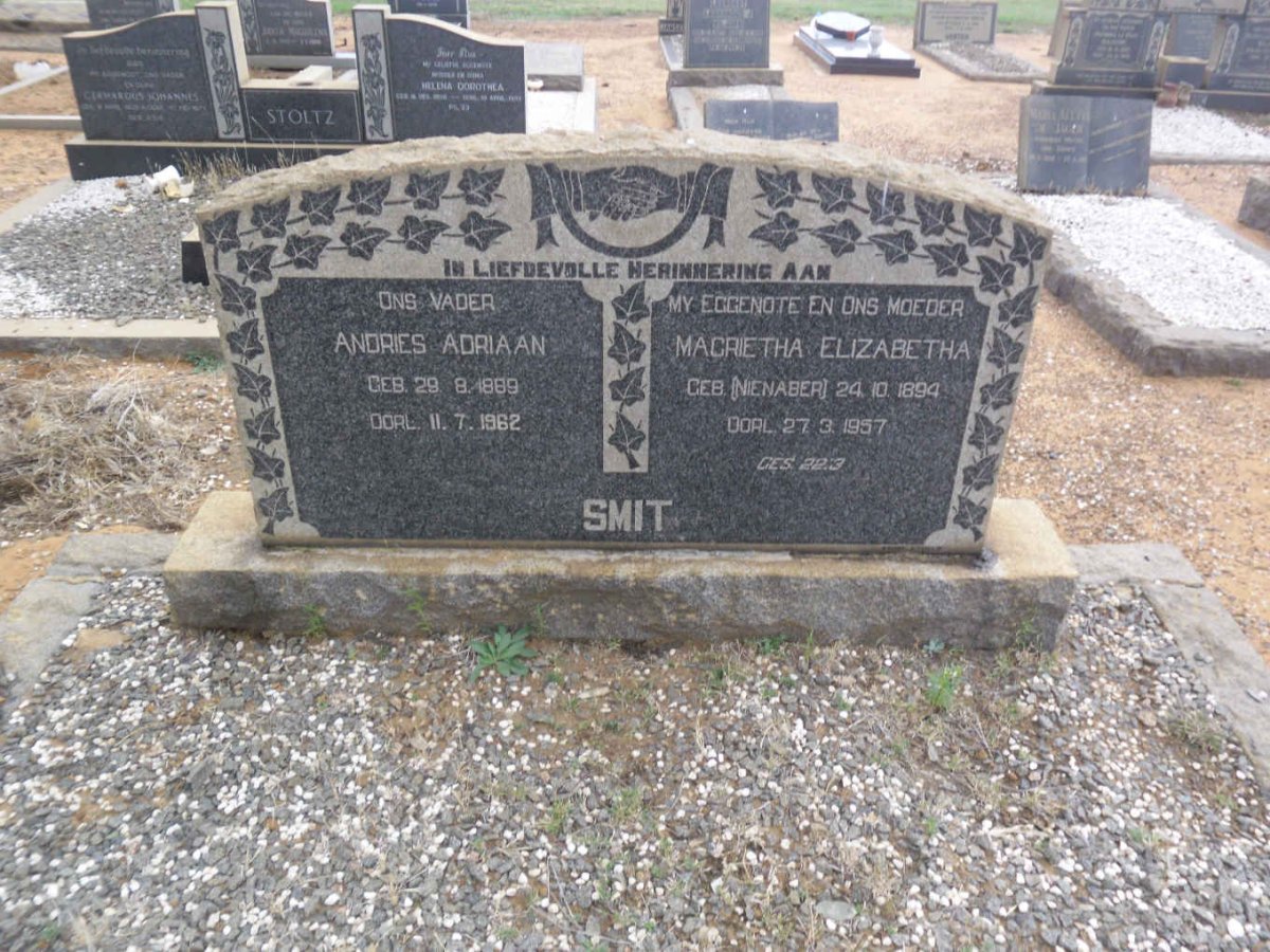 SMIT Andries Adriaan 1889-1962 &amp; Magrietha Elizabetha NIENABER 1894-1957