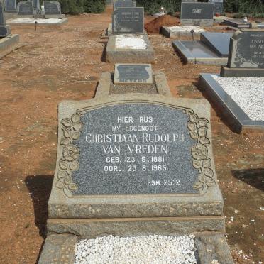 VREDEN Christiaan Rudolph, van 1881-1965