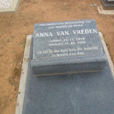 VREDEN Anna, van 1919-2009