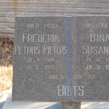 BRITS Frederik Petrus Pieters 1904-1983 &amp; Dina Susanna 1909-1996