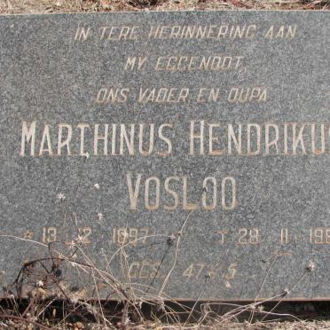 VOSLOO Marthinus Hendrikus 1897-1983