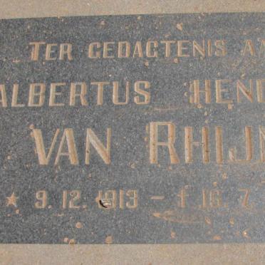 RHIJN Albertus Hendrik, van 1913-1970