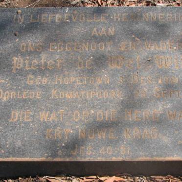 WIID Pieter de Wet 1901-1973